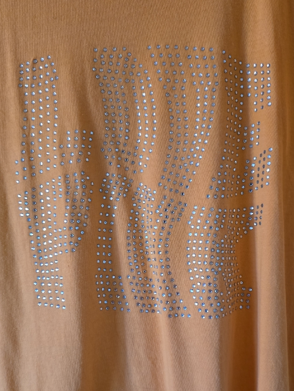 PINK Victoria's Secret Peach Rhinestone Logo Short Sleeve Tee